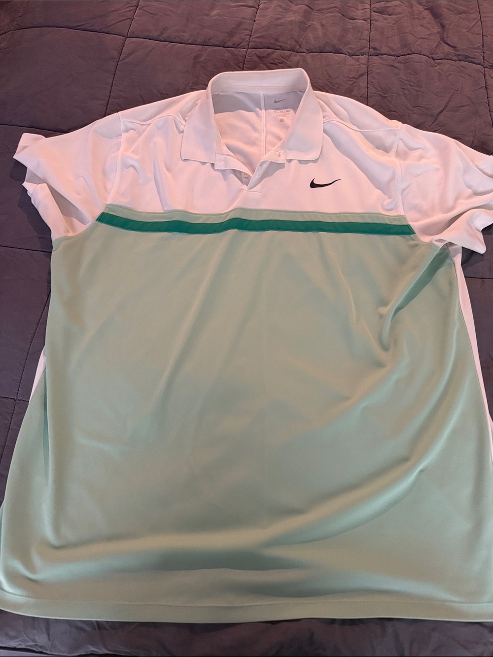 Nike Men’s Polo Shirt - White & Mint Green